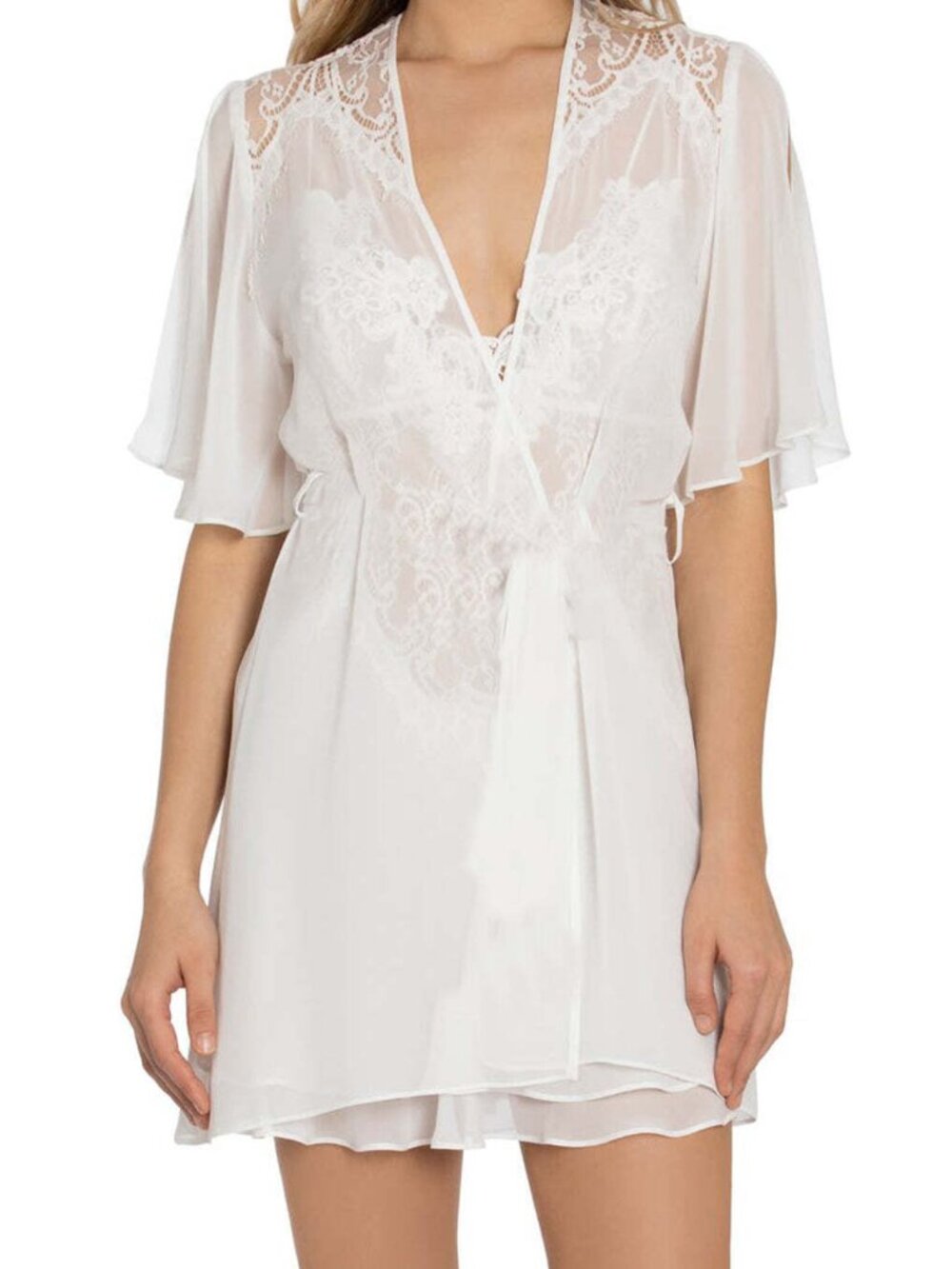 Jonquil Womens Lace Trim Wrap